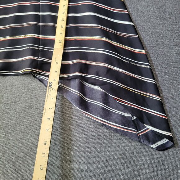 Classiques Entier Size 2 Black Striped Silk Blend Handkerchief Hem Dress READ652 - Picture 7 of 11